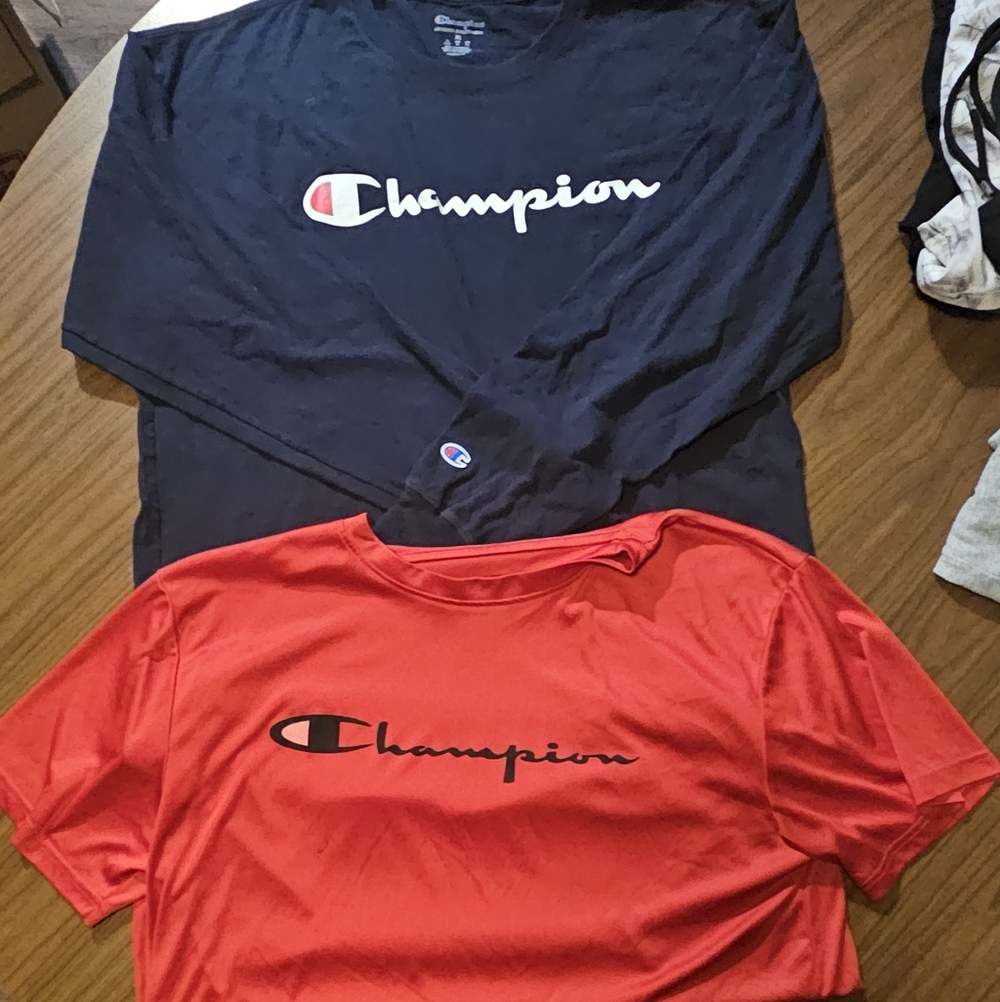 Champion Kids Red and Black Long Sleeve Tee
